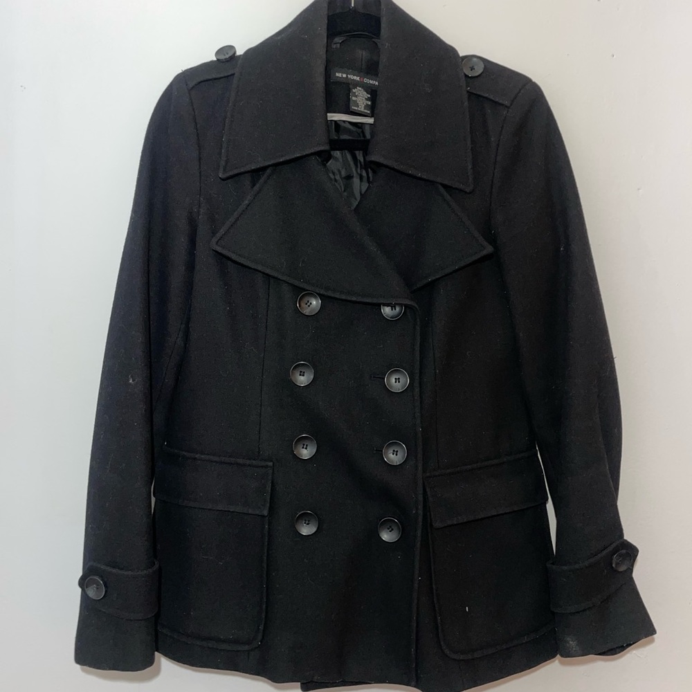 New York & Company Black Pea Coat
